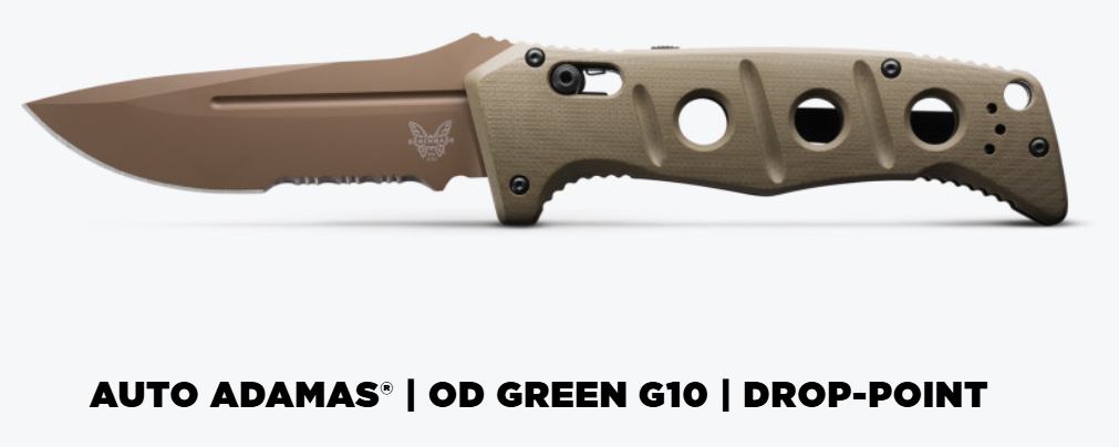 Benchmade 2750SFE-2 Auto Adamas® | OD Green G10 | Drop-point | Partial Serration